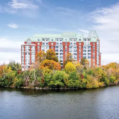 stunning aerial view of chartwell rockcliffe retirement residence