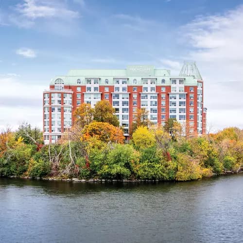 stunning aerial view of chartwell rockcliffe retirement residence