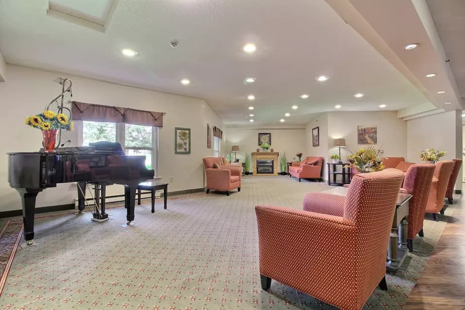 piano room at chartwell hartford retirement residence