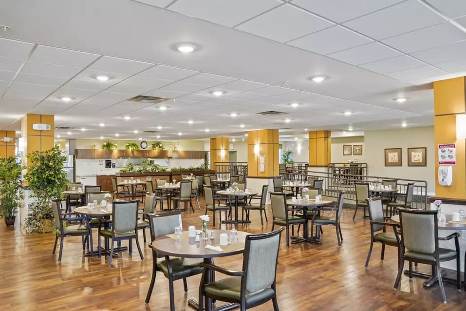 beautiful dining room at chartwell heritage valley retirement residence