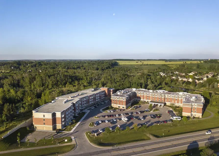 Chartwell Montgomery Village Retirement Residence aerial photo of surrounding woods