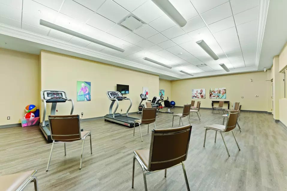 fitness room at chartwell bowmanville creek retirement residence