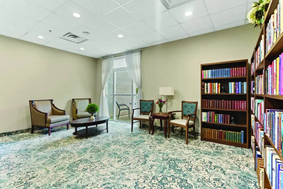 library at chartwell wynfield retirement residence