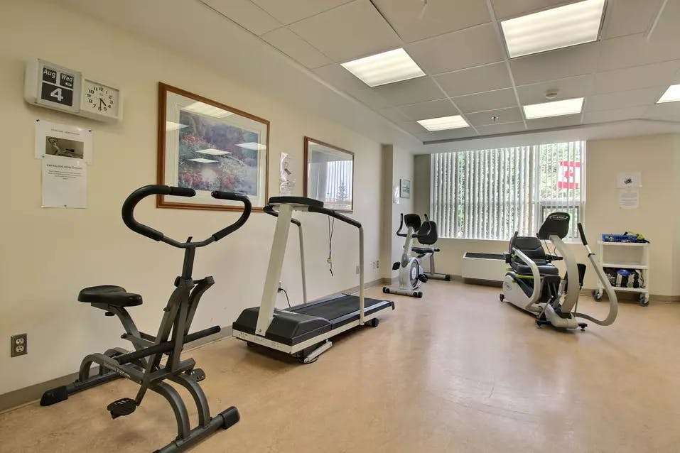 fitness room at chartwell stillwater creek retirement residence