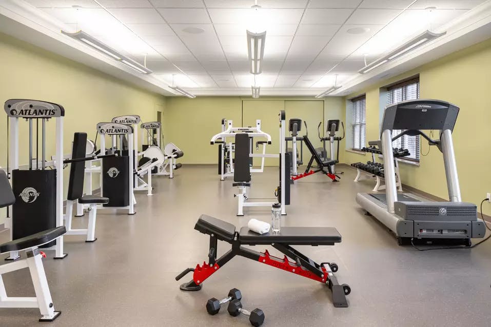 Fitness room at Chartwell Balmoral Retirement Community.