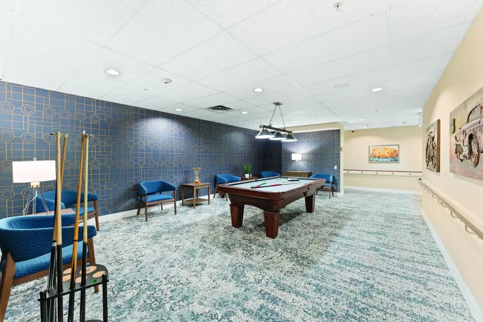 Chartwell Avondale Retirement Residence billiards room with seating