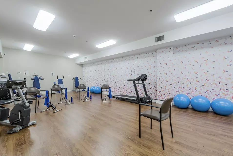 Fitness room at Chartwell Whispering Pines Retirement Residence.