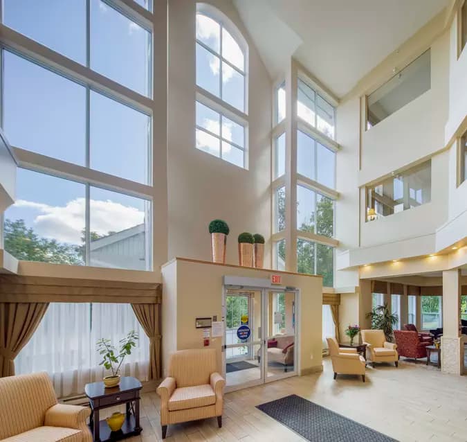 main lobby at chartwell jackson creek retirement residence