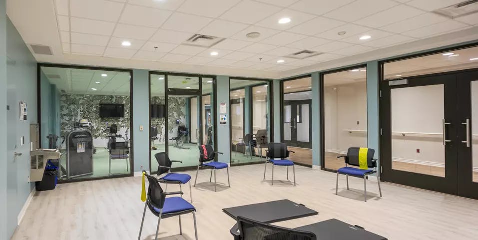 fully equipped fitness room at chartwell guildwood retirement residence
