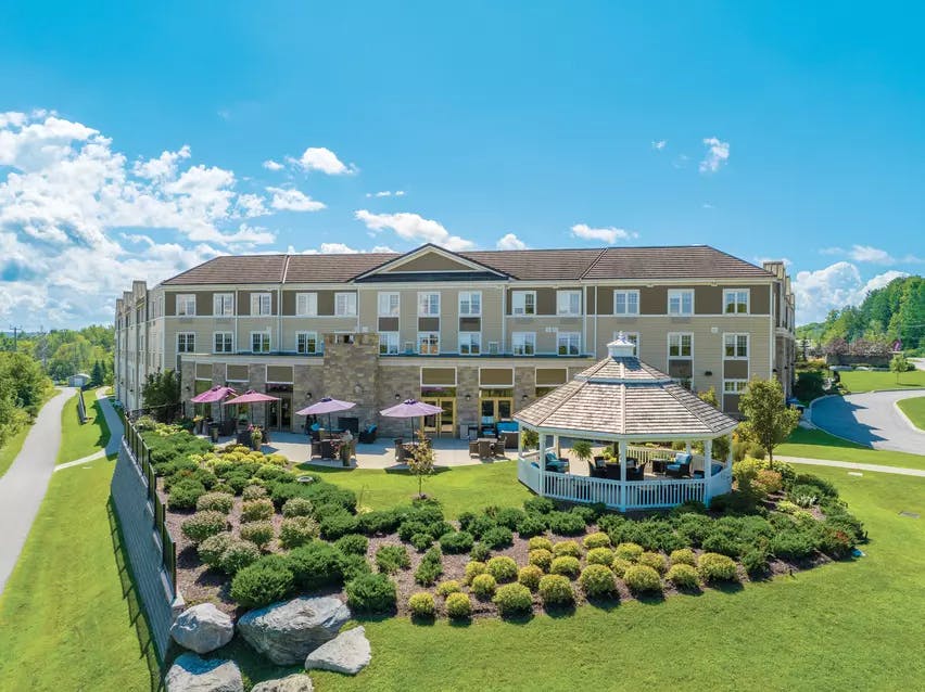 A spectacular exterior view of Chartwell Tiffin Retirement Residence