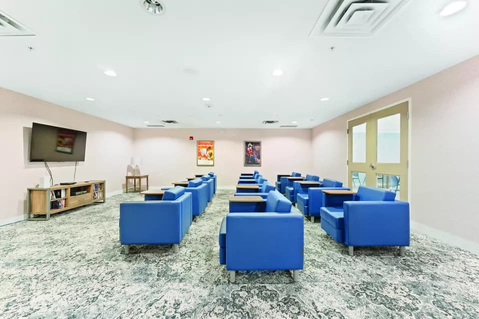 Chartwell Avondale Retirement Residence theatre room with comfortable theatre seating