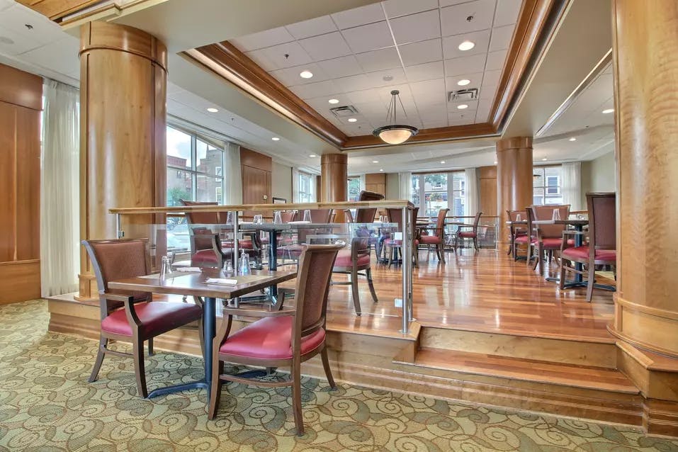 grand dining room at chartwell wedgewood retirement residence