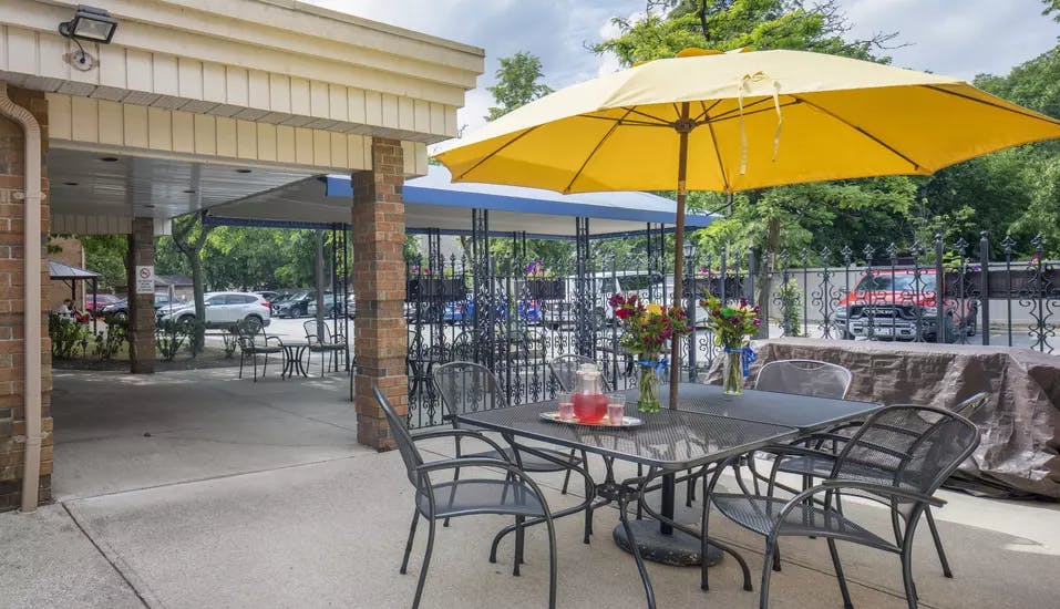 The beautiful Terrace of Chartwell Lansing Retirement Residence 