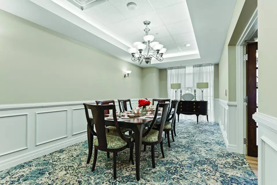 elegant private dining room at chartwell wynfield retirement residence