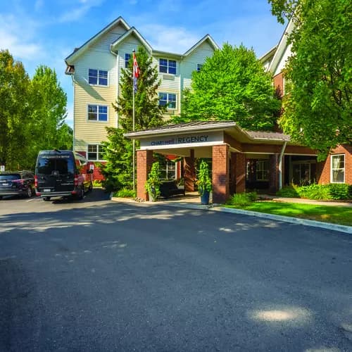 Chartwell Regency Retirement Residence   front entrance with Chartwell van