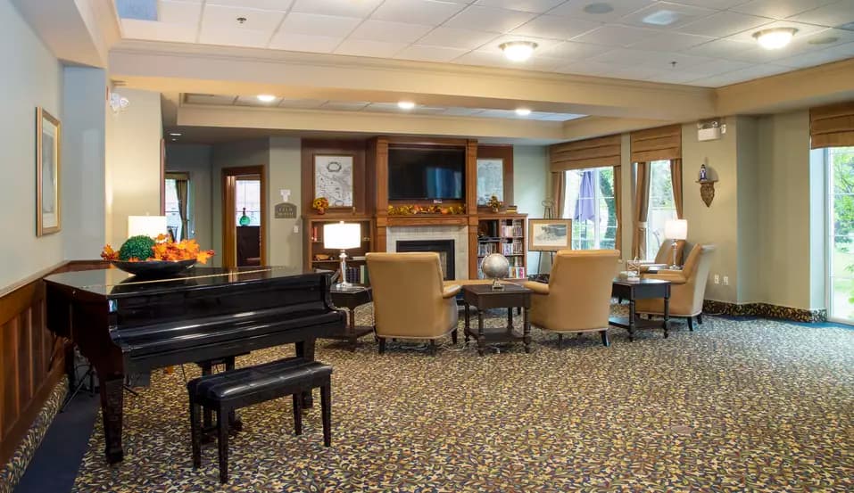 Chartwell Martha's Landing Retirement Residence piano lounge