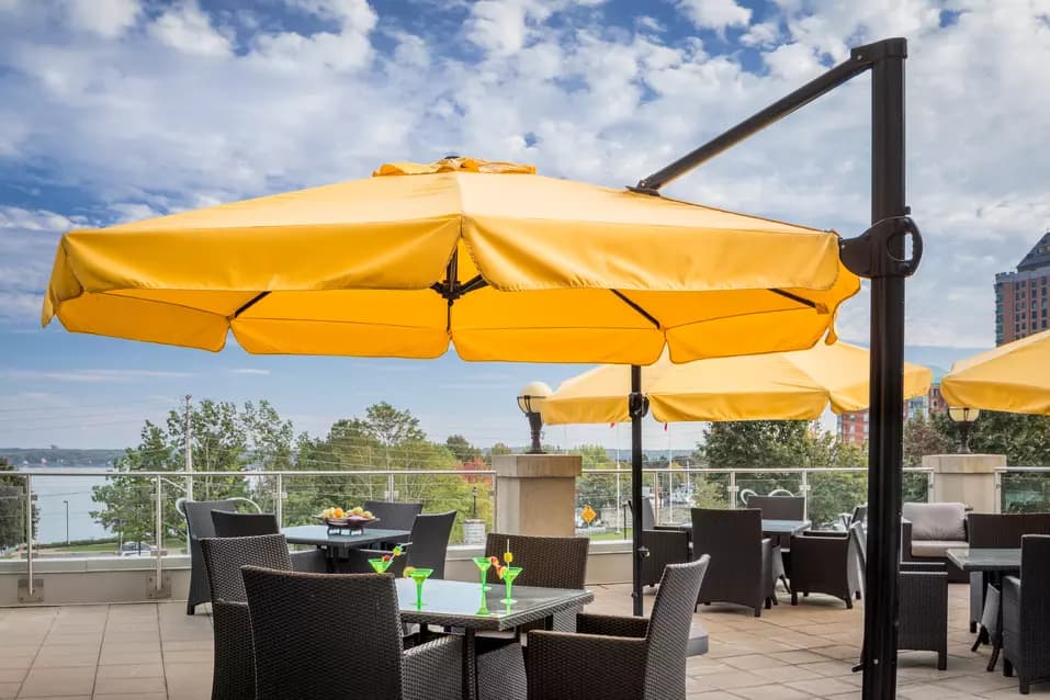 outdoor balcony with great views at chartwell wedgewood retirement residence