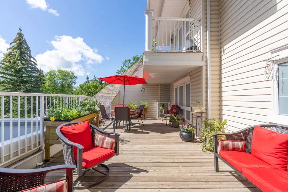 beautiful patio at chartwell st albert retirement residence