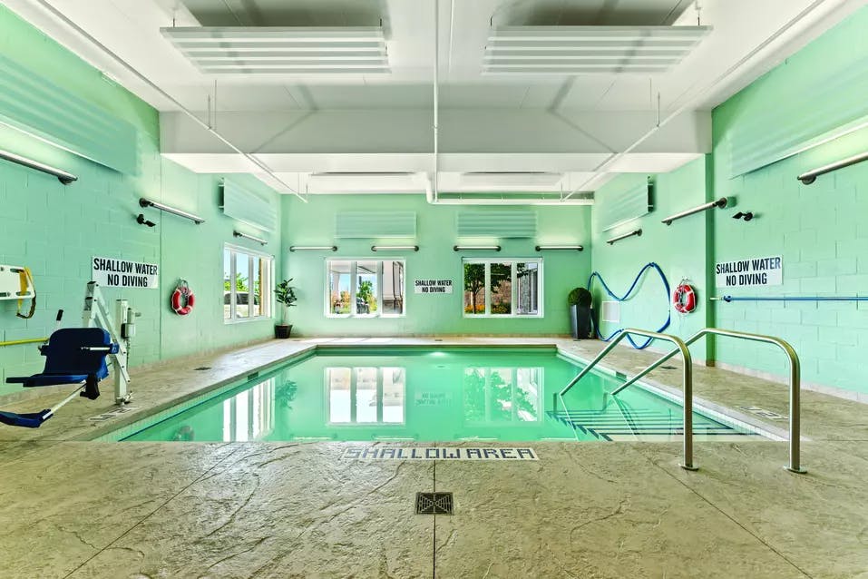 swimming pool at chartwell bowmanville creek retirement residence