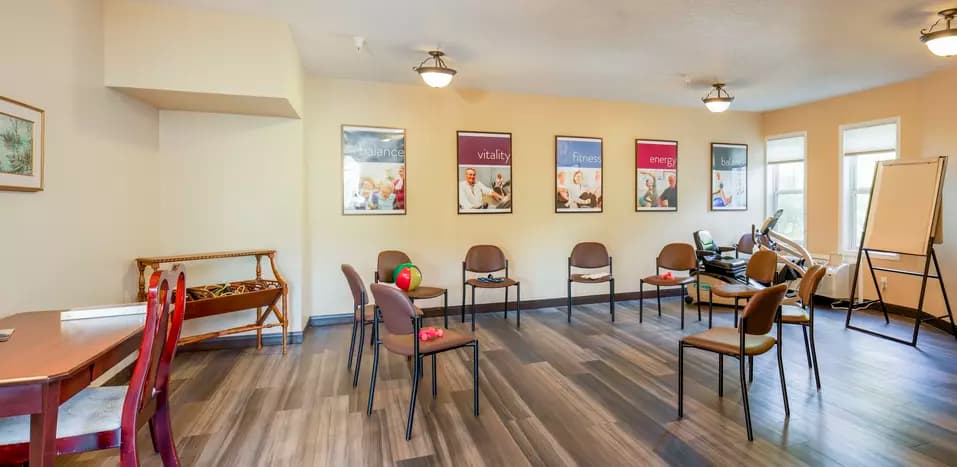 fitness room at chartwell jackson creek retirement residence