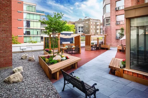 The terrace of Chartwell Grenadier Retirement Residence 