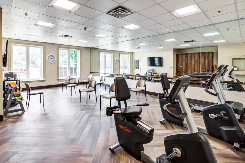 Fitness room at Chartwell Queen's Square Retirement Residence