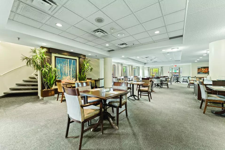 The beautiful dining room of Chartwell Grenadier Retirement Residence 