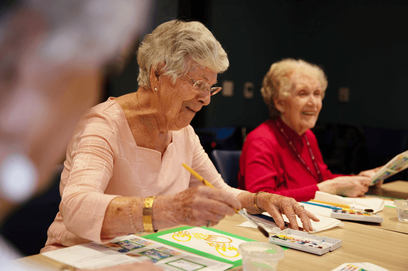 Chartwell senior residents enjoying painting