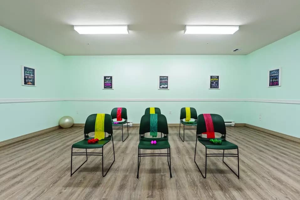 Fitness room at Chartwell Barton Retirement Residence.