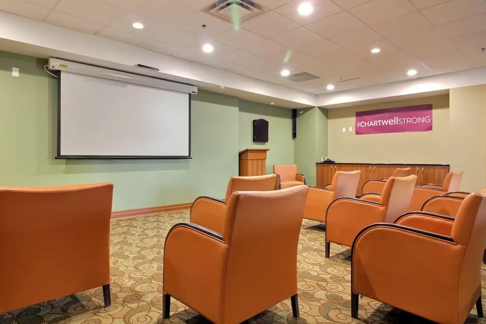 movie theatre at chartwell wedgewood retirement residence