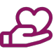 Vector icon of heart shape on a hand / Icône vectorielle en forme de cœur sur une main