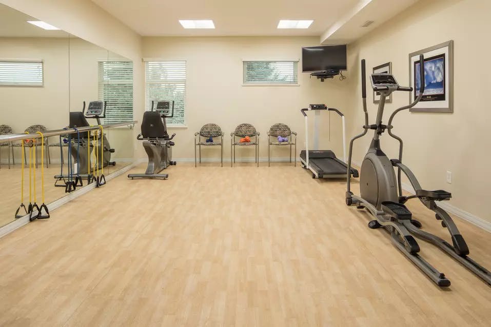 modern fitness facility at chartwell chatsworth retirement residence