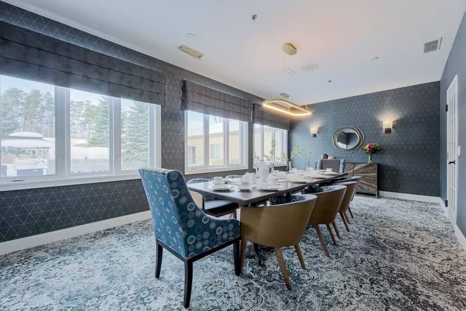 Gorgeous private dining room at Chartwell Whispering Pines Retirement Residence.