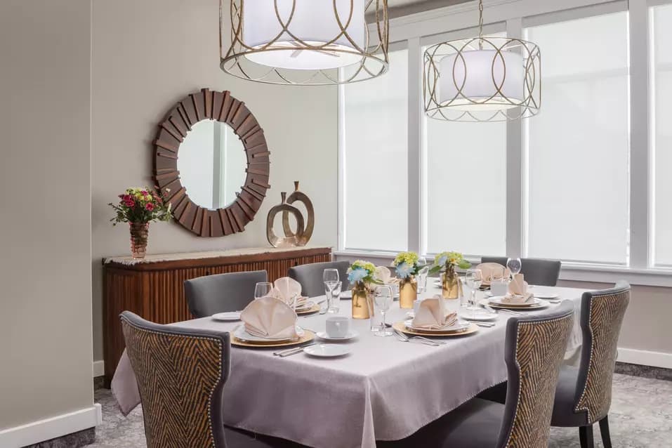 elegant private dining room at chartwell kamloops retirement residence