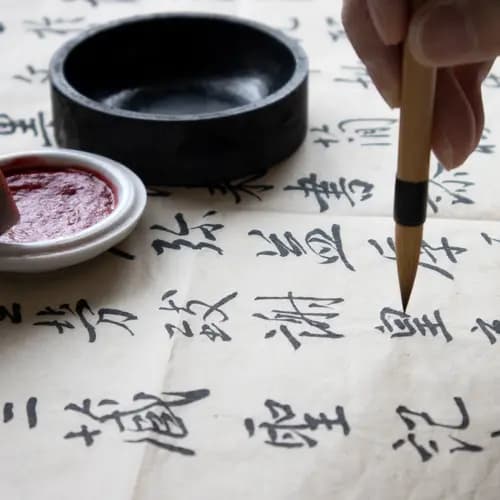 Writing a calligraphy