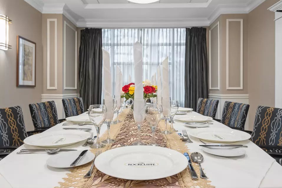elegant private dining room at chartwell rockcliffe retirement residence