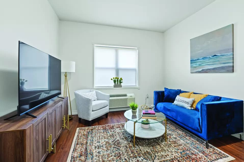 Suite living room at Chartwell Barton Retirement Residence.