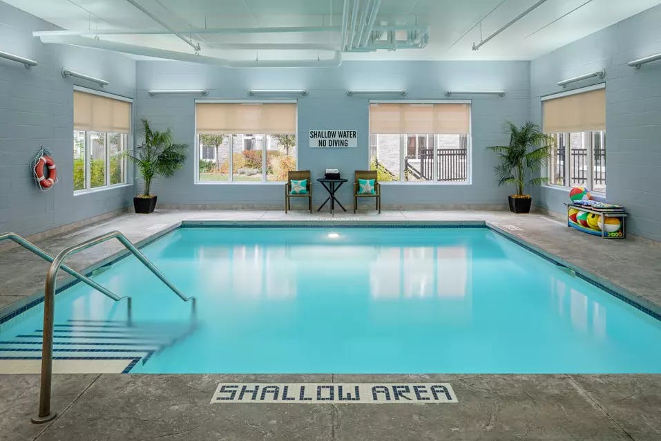 swimming pool at chartwell harwood retirement residence