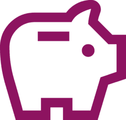 Piggy bank icon. Icône de la tirelire.