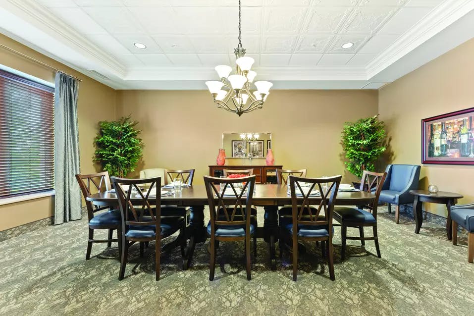 private dining room at chartwell bowmanville creek retirement residence