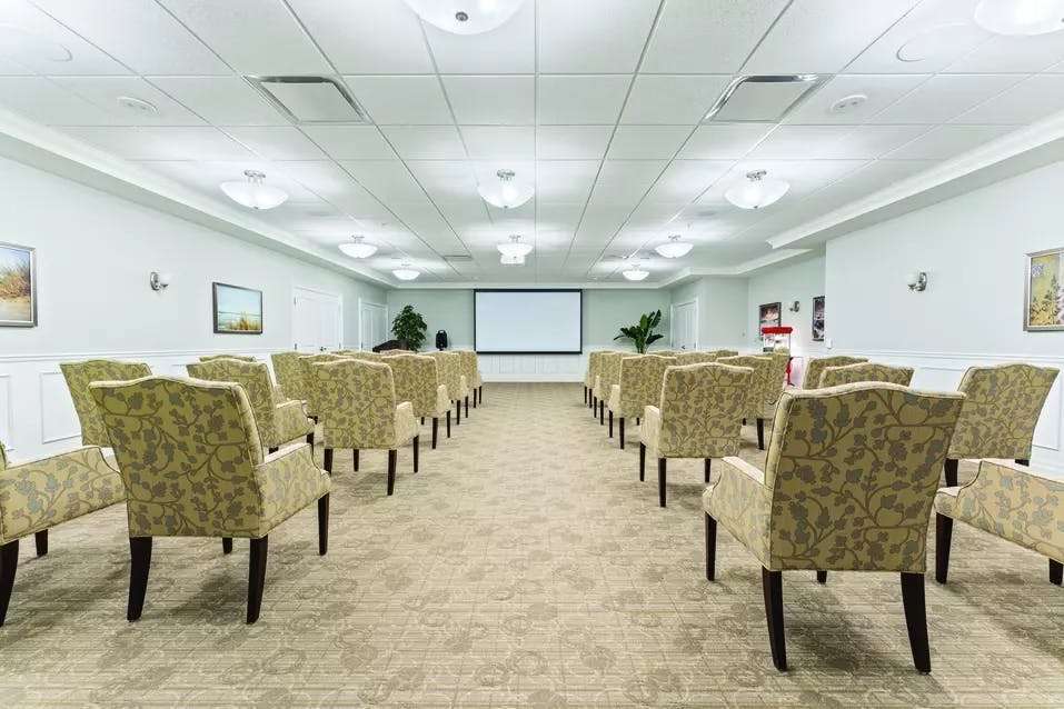 Chartwell Allandale Station Retirement Residence  theater with spacious seating. 