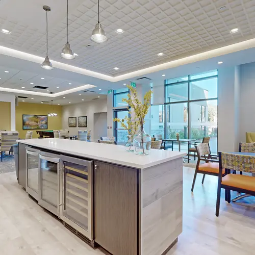 Alternative view of bistro with table, chairs and countertop at Chartwell St. Catharines
