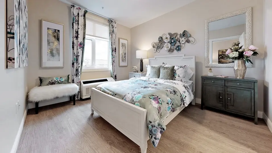 Suite model of bedroom at Chartwell Fraser Terrace