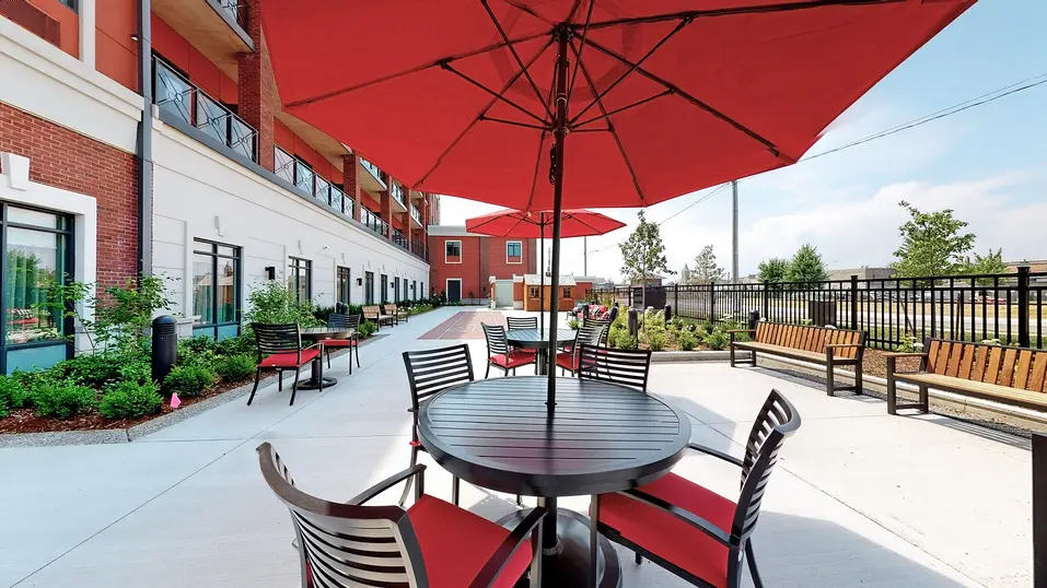 Close up of patio with chairs at Chartwell St. Thomas