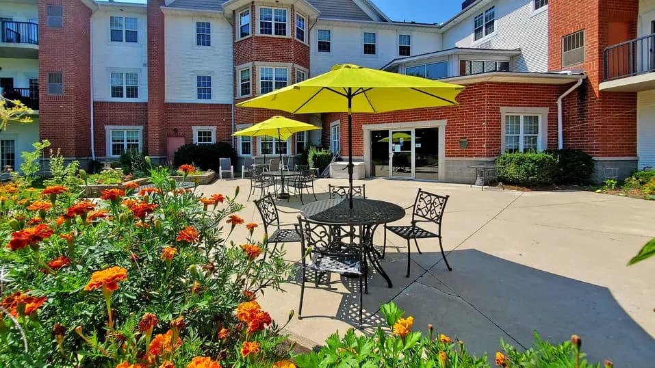 Exterior of property and patio of Chartwell Amherstburg