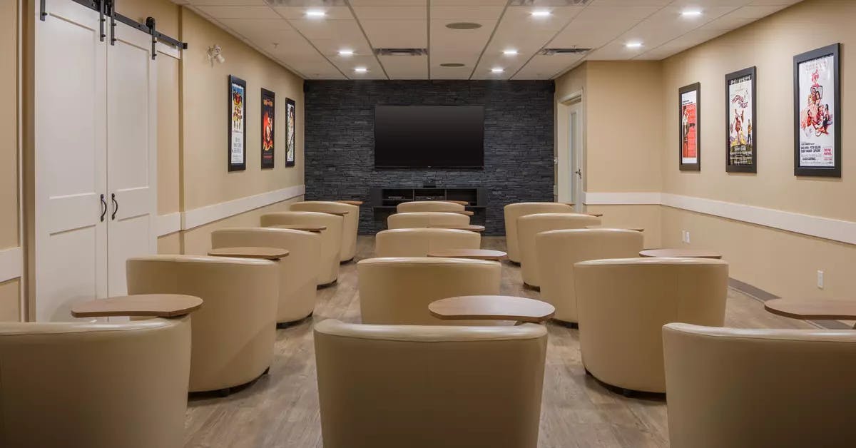 modern theatre at chartwell hampton house retirement residence