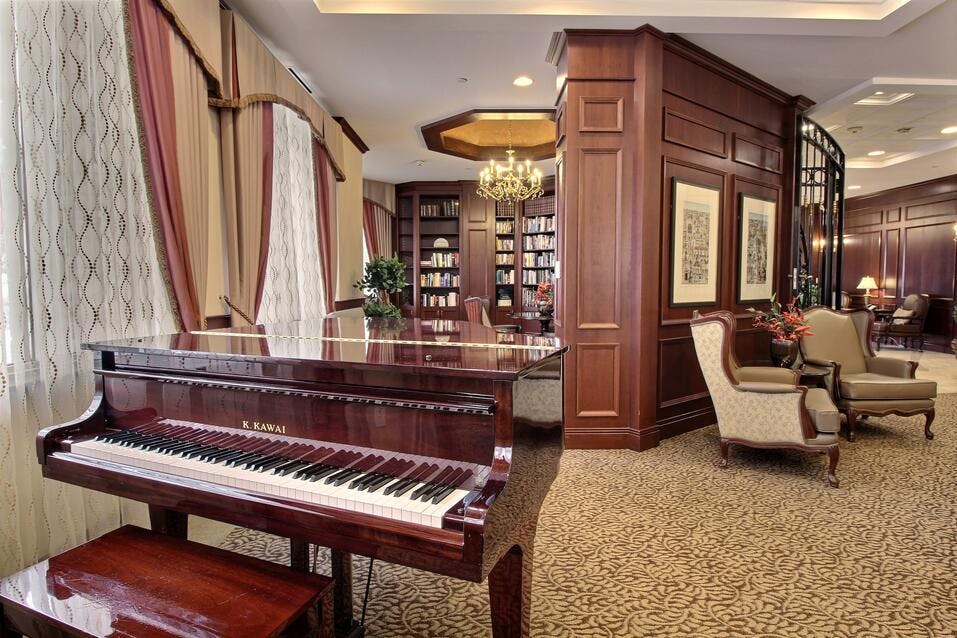 Piano room at chartwell duke of devonshire retirement residence