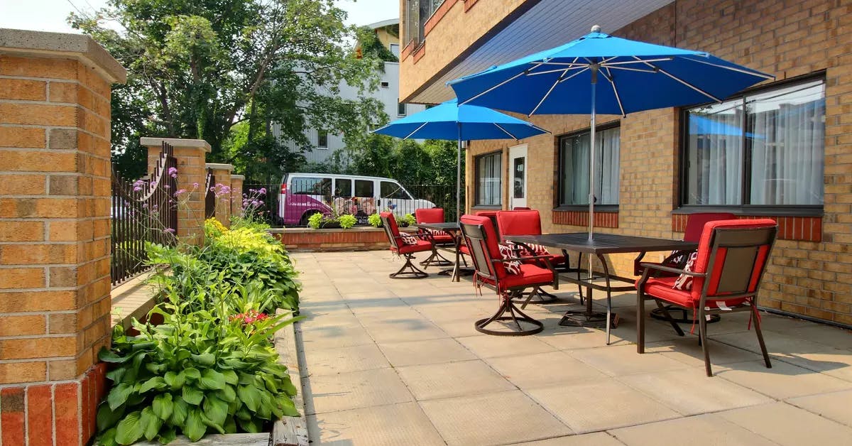 gorgeous patio and garden at chartwell new edinburgh square retirement residence