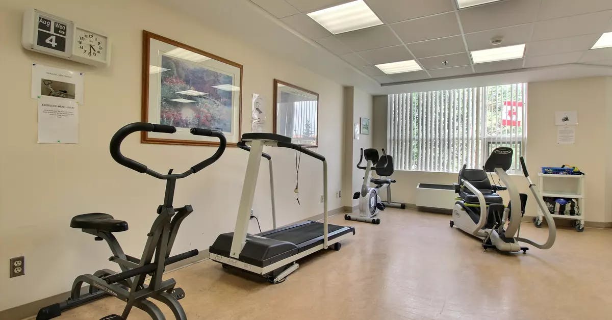 fitness room at chartwell stillwater creek retirement residence