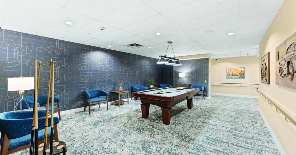 Chartwell Avondale Retirement Residence billiards room with seating